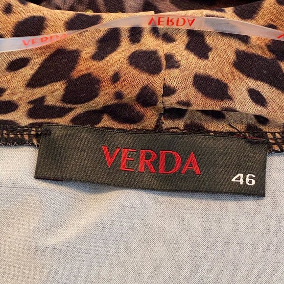 Verda Open Front Draped Cardigan Jeweled Animal Print Black Size EU46/US12 - Picture 5 of 6